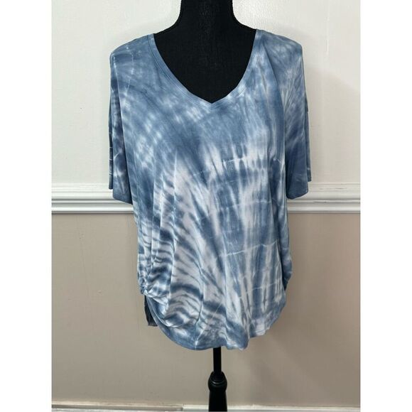 Time and Tru Tie Dye Short Sleeve Blouse Size Large - Picture 1 of 7